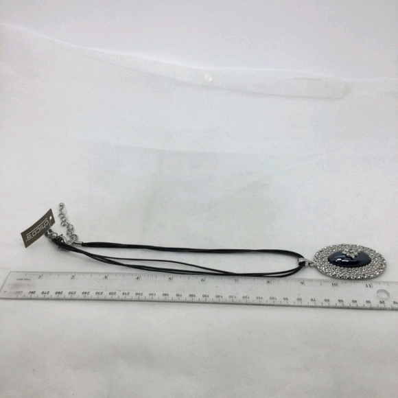 Chico's Reversible Pave Pendant Necklace 18" NWT - Picture 5 of 5